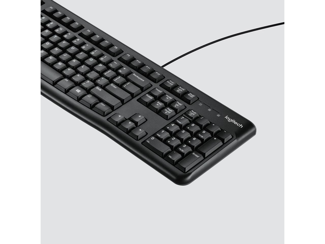 Logitech - K120 Full-size Wired Membrane Keyboard for Windows with Spill-Res