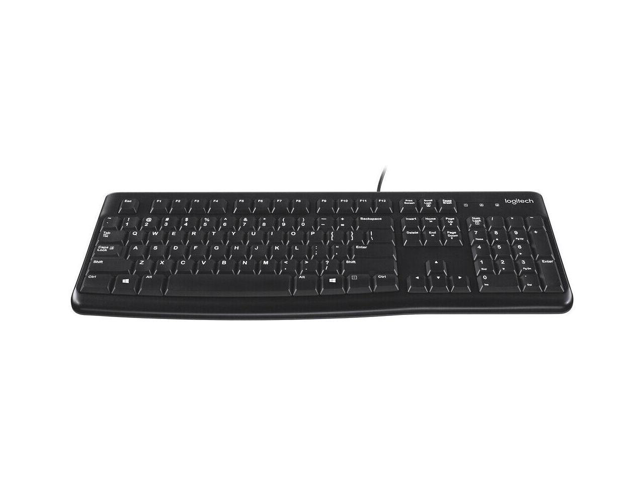 Logitech - K120 Full-size Wired Membrane Keyboard for Windows with Spill-Res