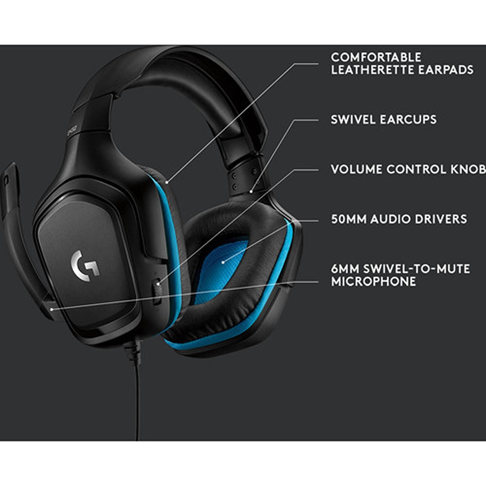 Logitech G432 7.1 Surround Sound Wired Gaming Headset Leatherette