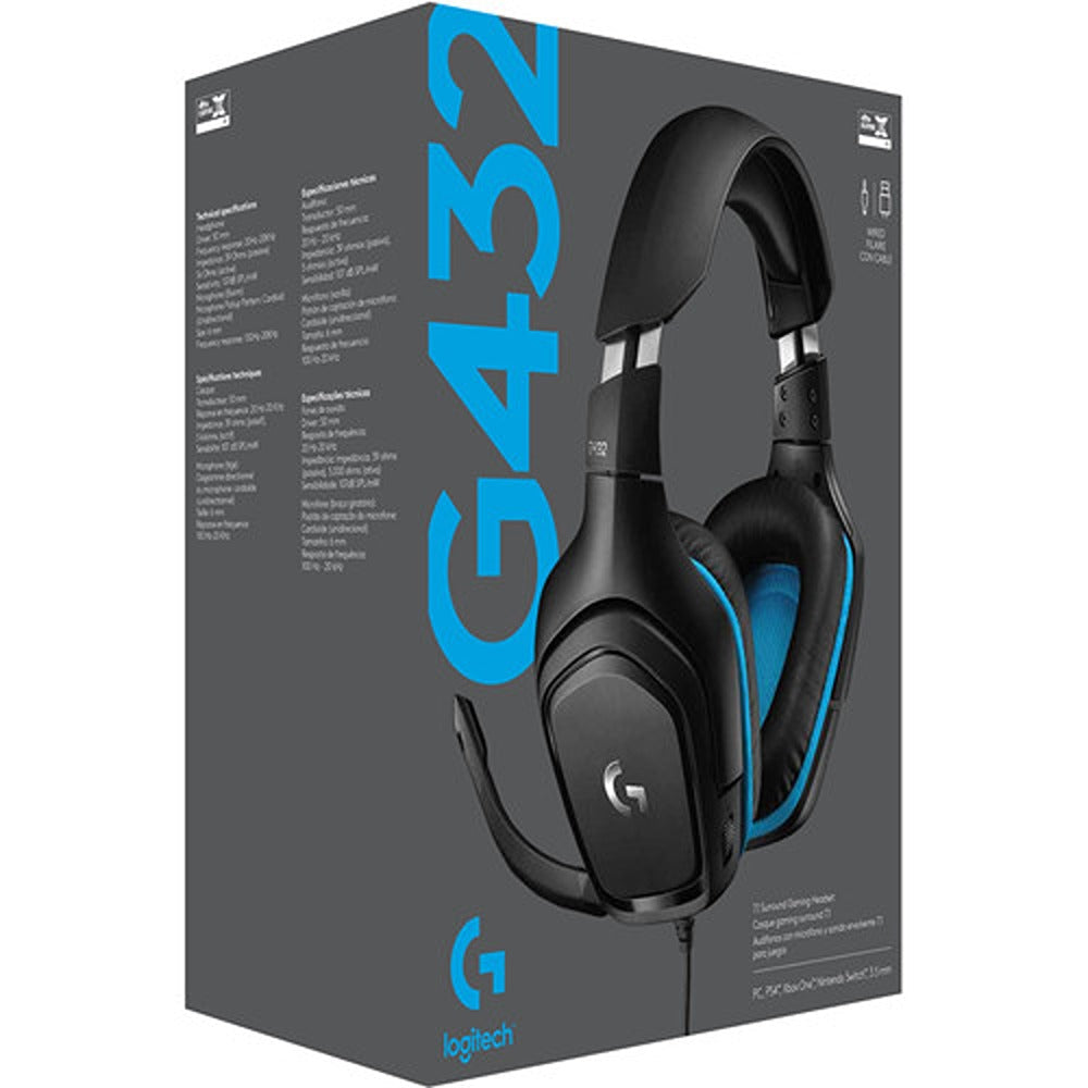 Logitech G432 7.1 Surround Sound Wired Gaming Headset Leatherette