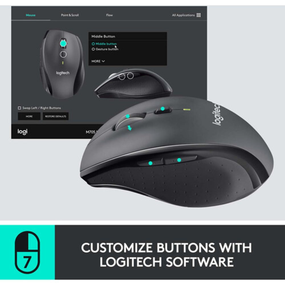 Logitech Marathon Wireless Mouse Black M705