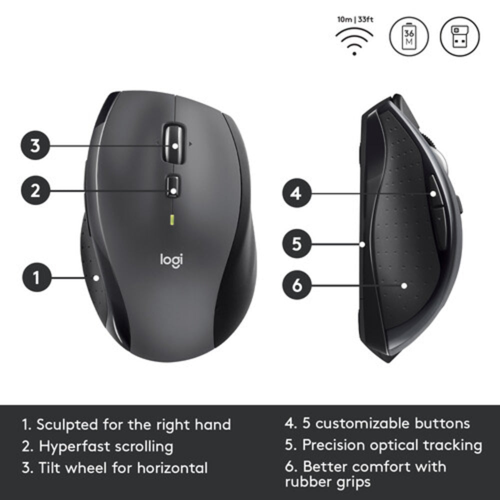 Logitech Marathon Wireless Mouse Black M705