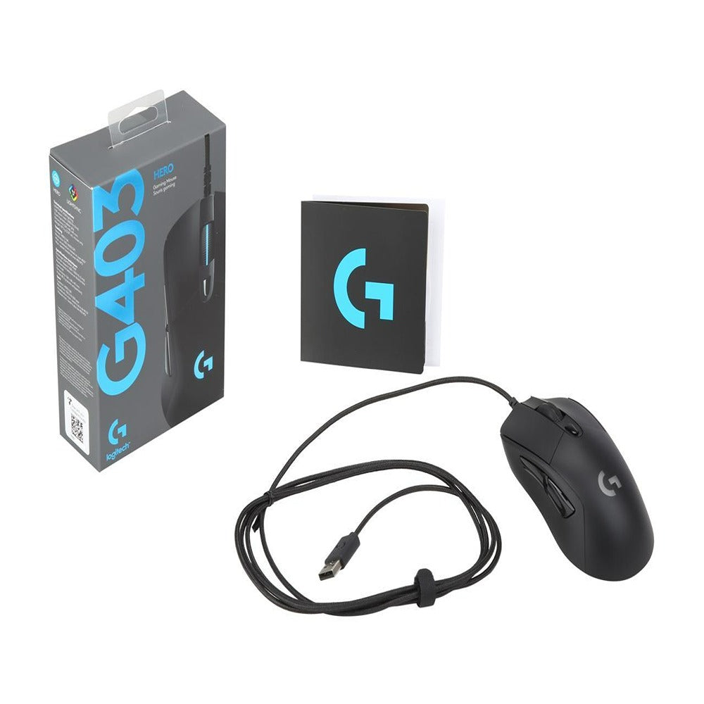 Logitech G403 HERO Gaming Mouse with HERO 16K sensor  Black