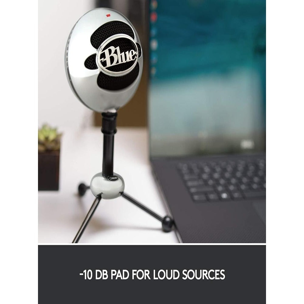 Logitech Blue Microphone Blue Snowball USB MicrophoneBrushed AluminumUSBN/AAMR836213001936