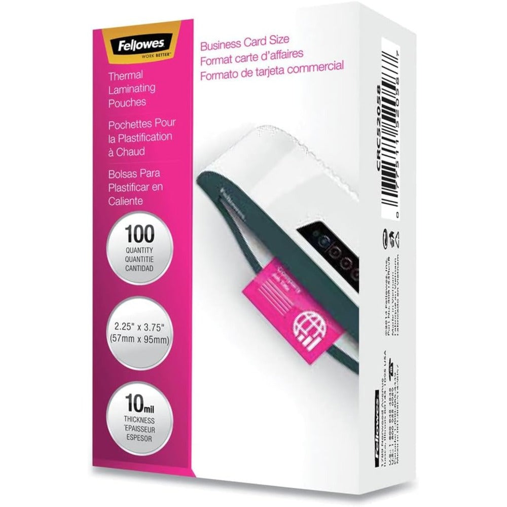 FELLOWES Glossy Pouches - ID Tag punched, 10 mil