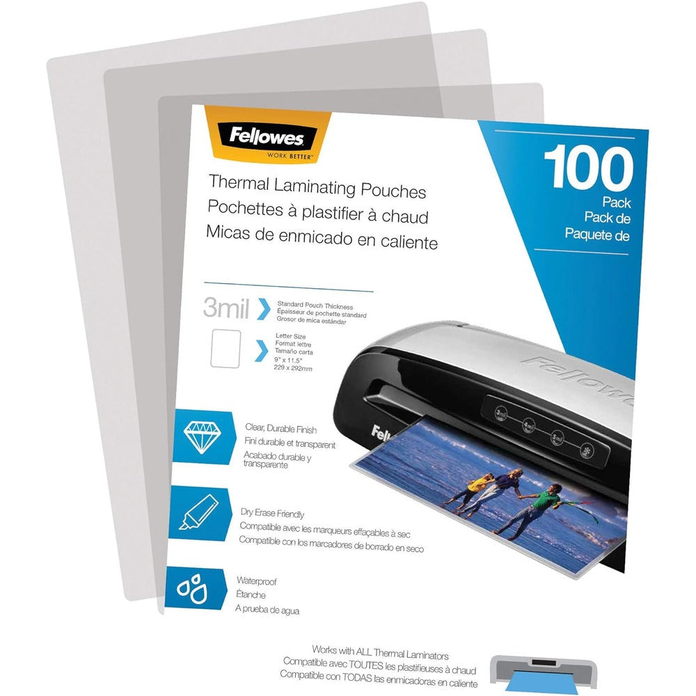 FELLOWES Laminating Pouches-Letter,3 mil,100 pack