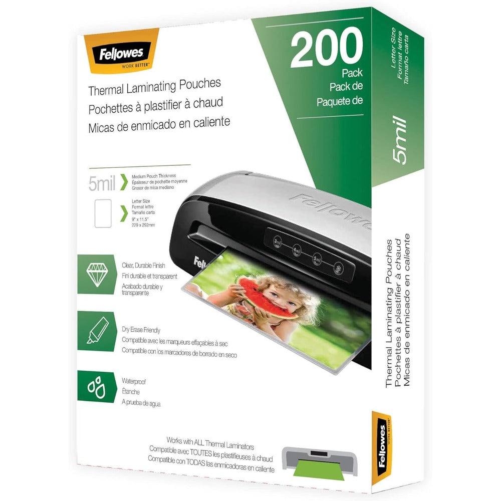 FELLOWES Laminating Pouches-Letter,5 mil,200 pack