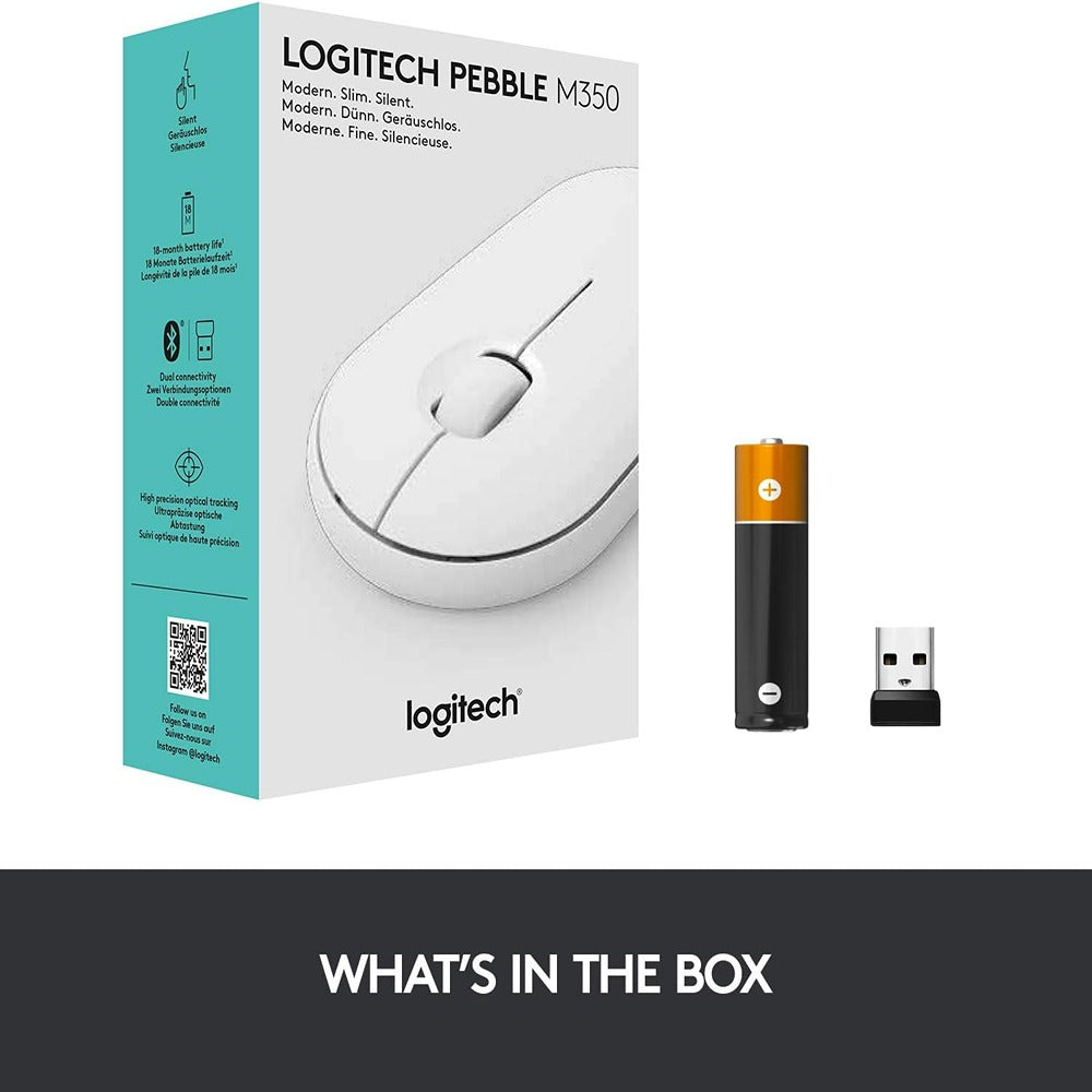 Logitech Pebble M350 Wireless Mouse (OffWhite)