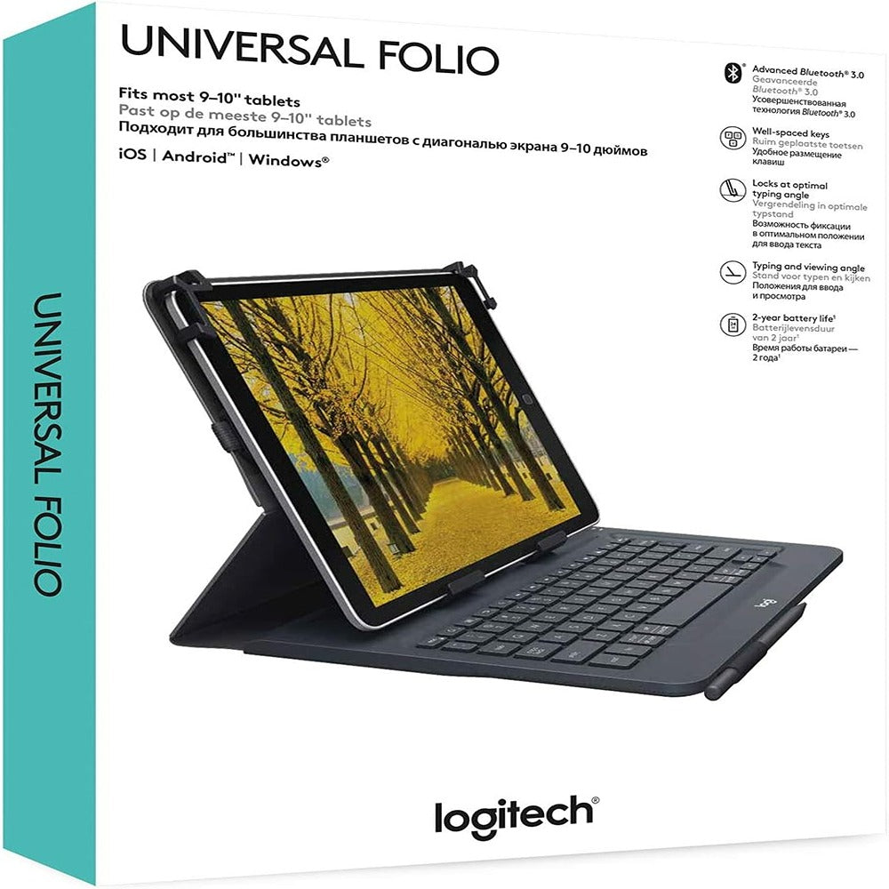 Logitech Universal Keyboard Tablet Folio for most 910IN tablets See Logitech.com for most current compatible model list