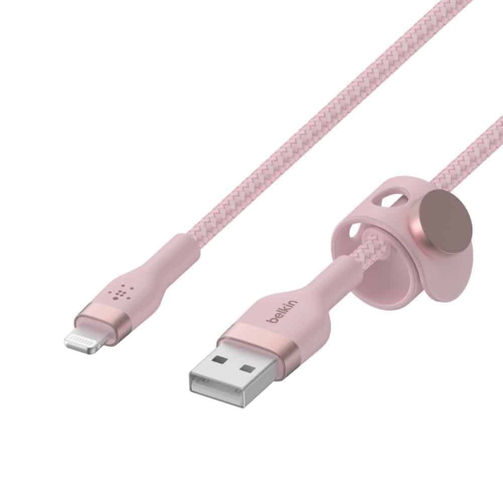 BELKIN USB-A TO LTG, BRAID SIL, 2M, PINK