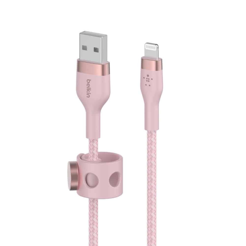 BELKIN USB-A TO LTG, BRAID SIL, 2M, PINK