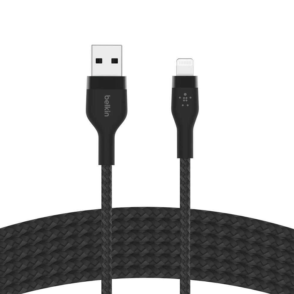 BELKIN USB-A TO LTG, BRAID SIL, 3M, BLK