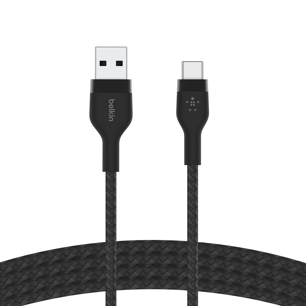 BELKIN USB-A TO USB-C, BRAID SIL, 2M, BLK