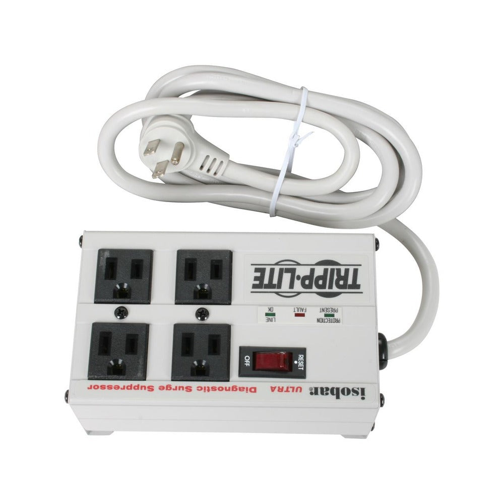 Isobar Surge Protector Metal 4 Outlet 6feet Cord 3330 Joules