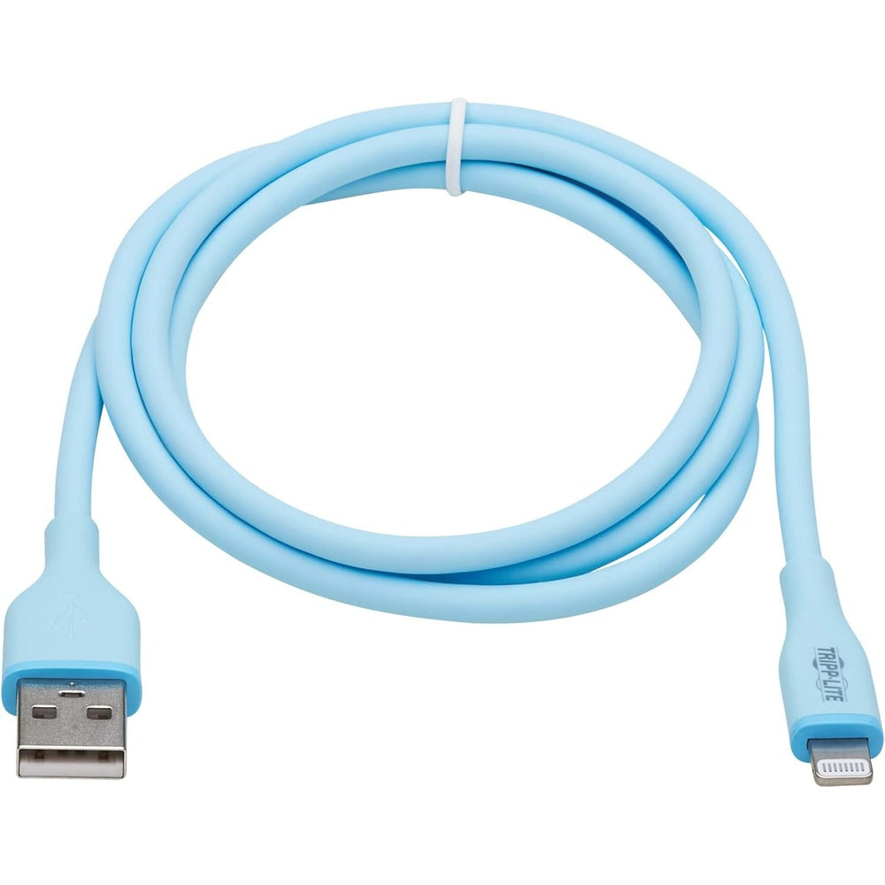 TRIPP LITE SAFE-IT USB-A TO LIGHTNING SYNC/CHARGE CABLE LIGHT BLUE M/M 3FT