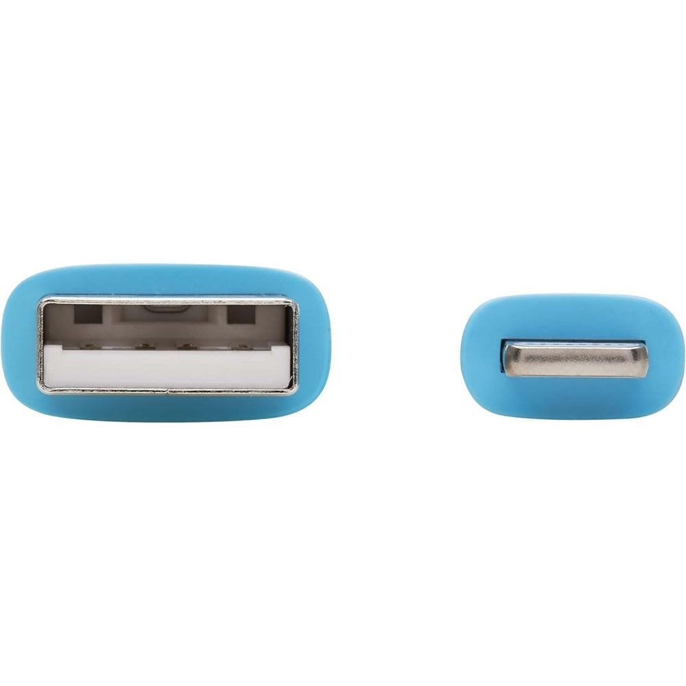 TRIPP LITE SAFE-IT USB-A TO LIGHTNING SYNC/CHARGE CABLE LIGHT BLUE M/M 3FT