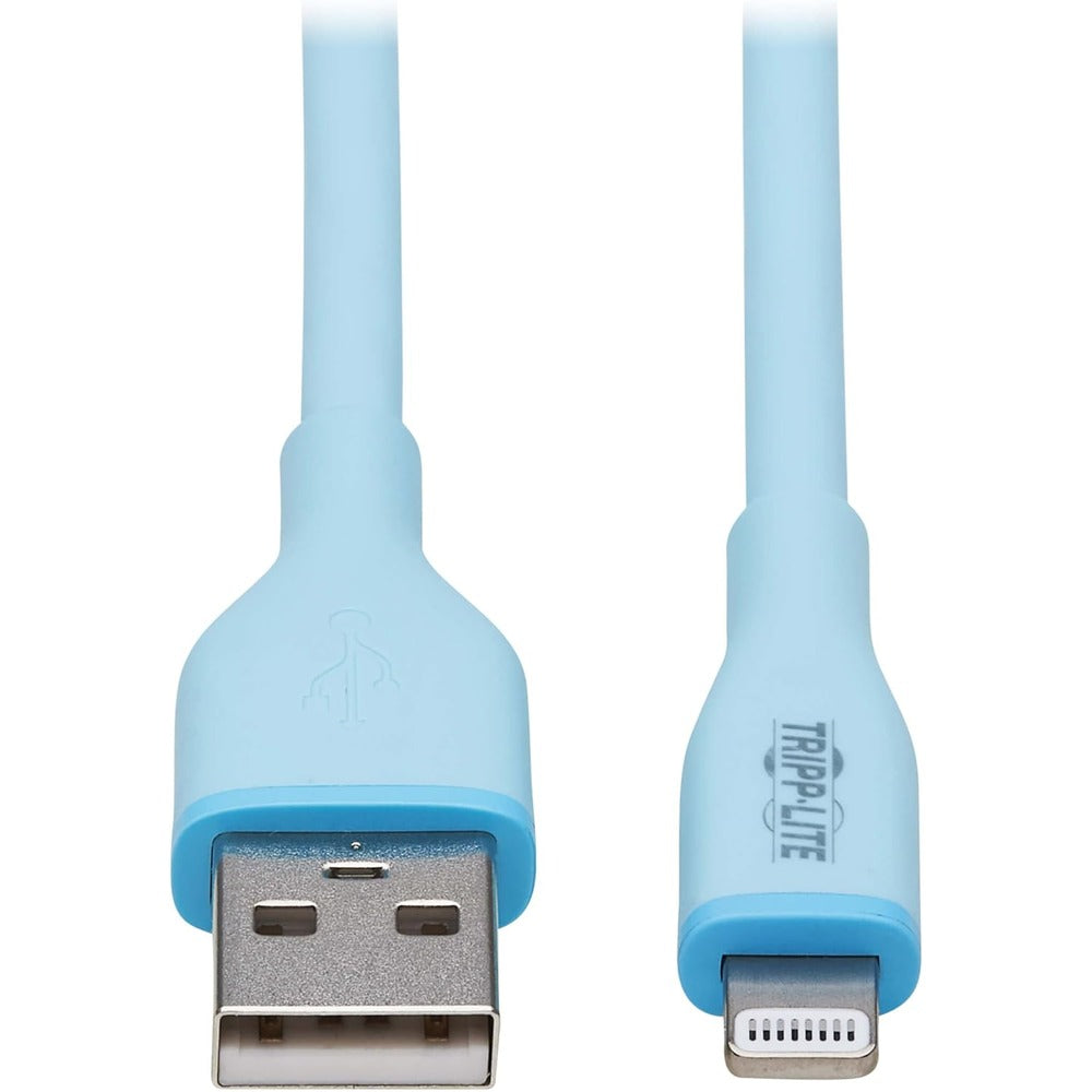 TRIPP LITE SAFE-IT USB-A TO LIGHTNING SYNC/CHARGE CABLE LIGHT BLUE M/M 3FT