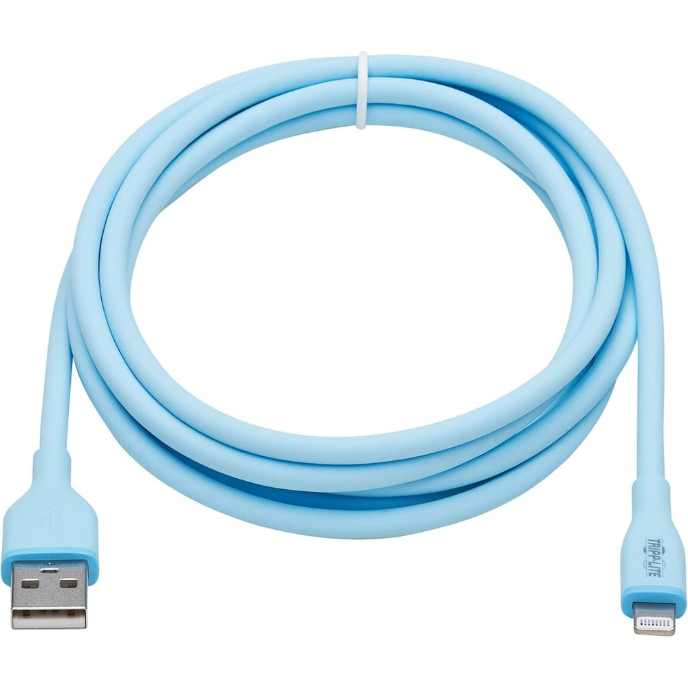 TRIPP LITE SAFE-IT USB-A TO LIGHTNING SYNC/CHARGE CABLE LIGHT BLUE M/M 6FT