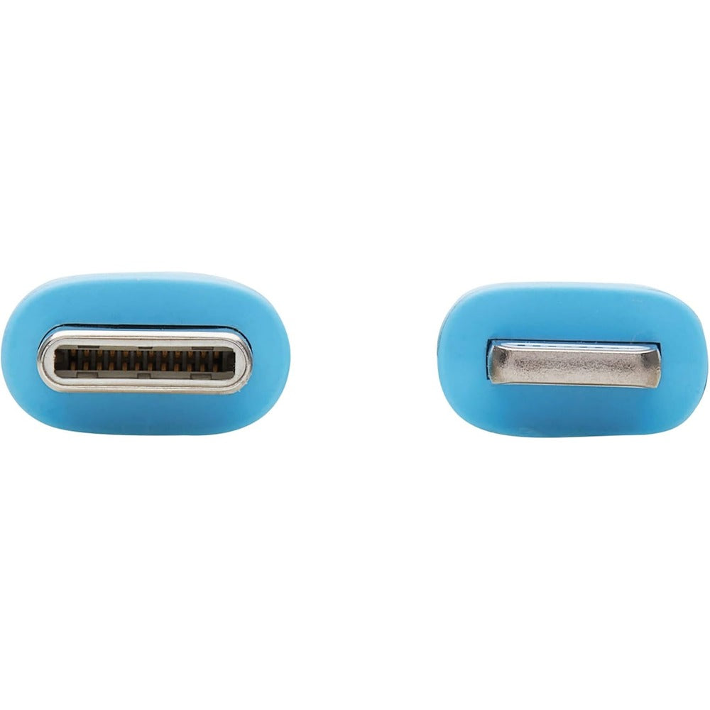 TRIPP LITE SAFE-IT USB C TO LIGHTNING SYNC/CHARGE CABLE LIGHT BLUE M/M 3FT