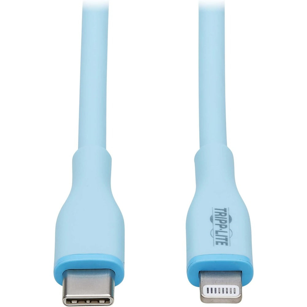 TRIPP LITE SAFE-IT USB C TO LIGHTNING SYNC/CHARGE CABLE LIGHT BLUE M/M 3FT