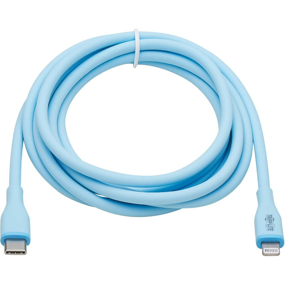 TRIPP LITE SAFE-IT USB C TO LIGHTNING SYNC/CHARGE CABLE LIGHT BLUE M/M 6FT