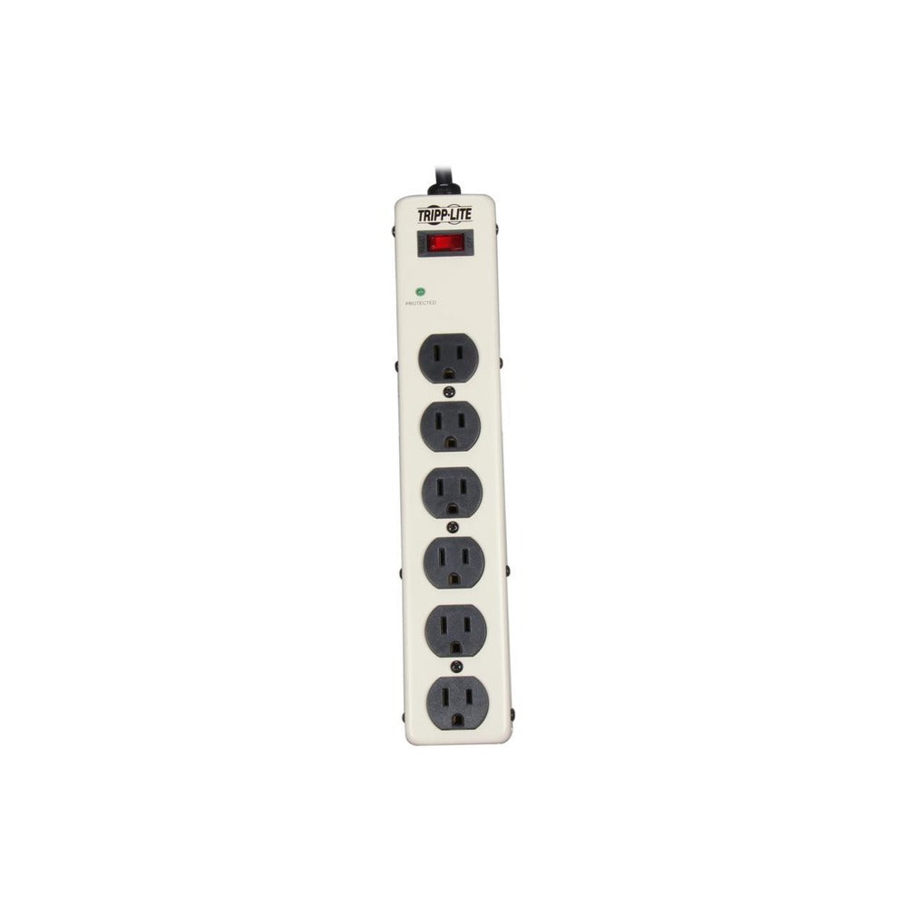 Waber Surge Protector Power Strip Metal 6 Outlet 6feet Cord