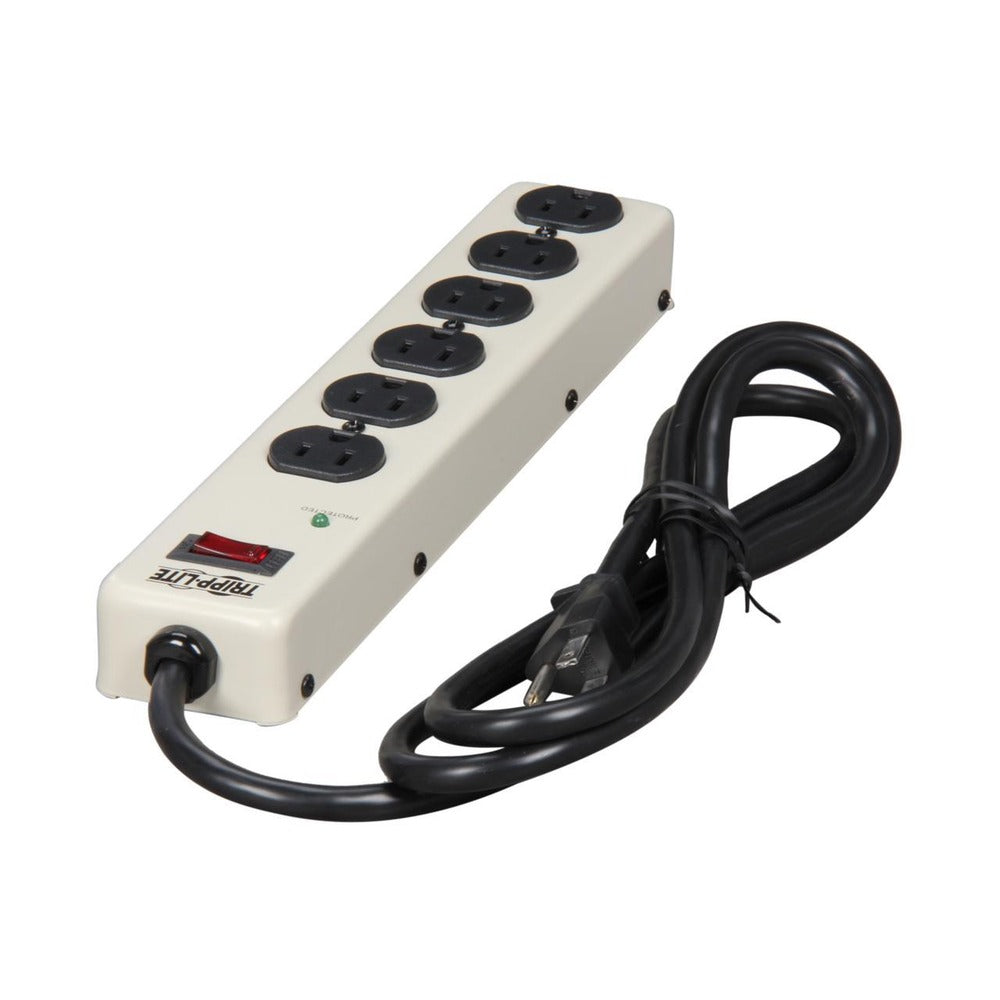 Waber Surge Protector Power Strip Metal 6 Outlet 6feet Cord