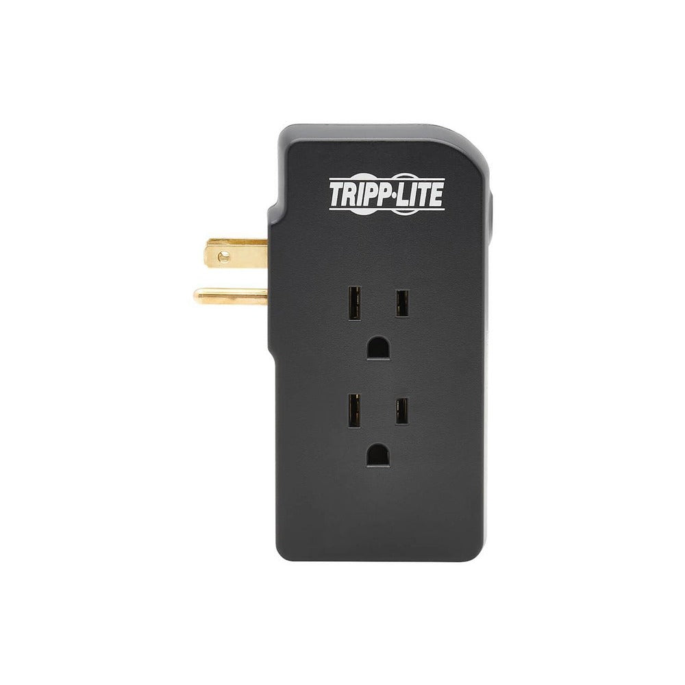 Safe-IT 3-Outlet Surge Protector - 2 USB Ports, 5-15P Direct Plug-In, 1050 Joules, Antimicrobial Protection, Black