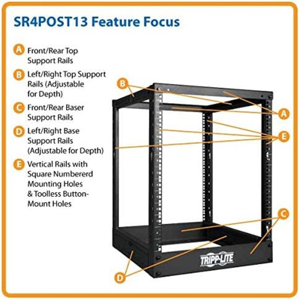 TRIPP LITE 13U 4-POST OPEN FRAME RACK 22-36IN DEPTH