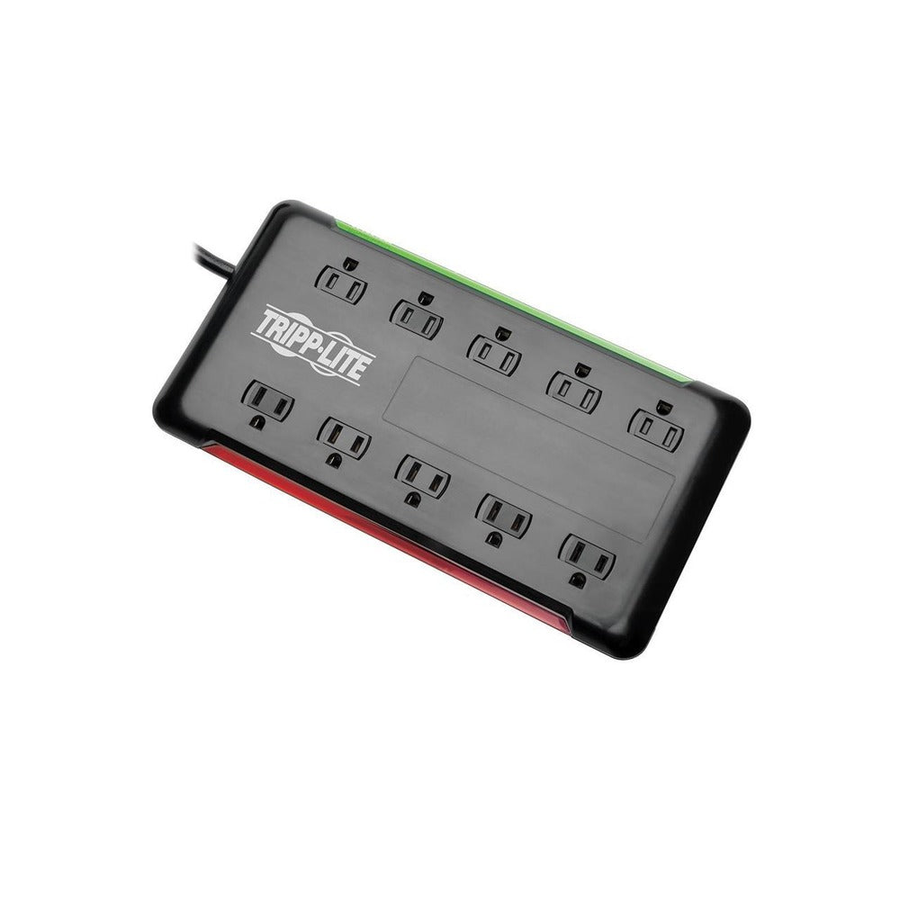 10-Outlet Surge Protector Power Strip 6ft Cord 2880 Joules Black