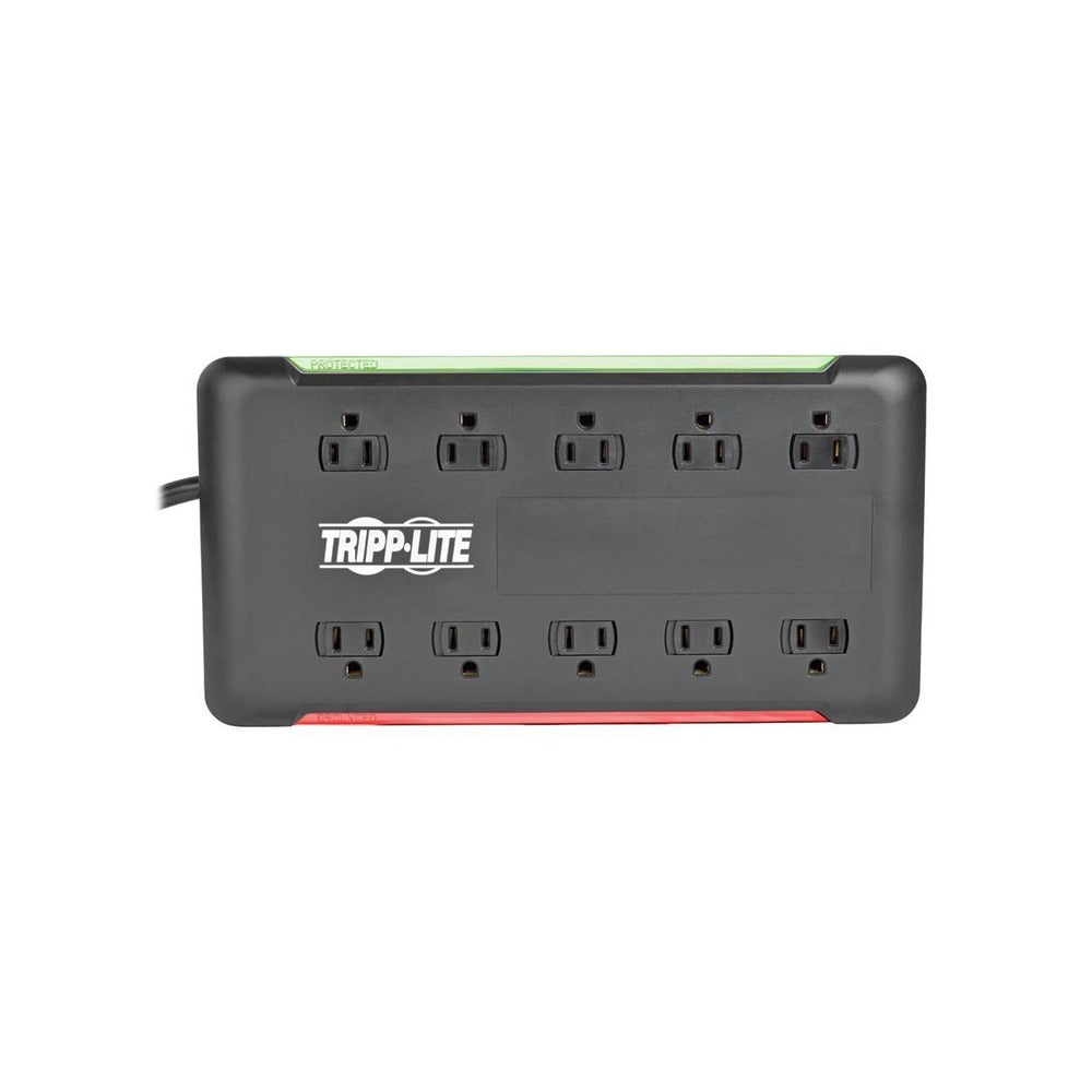 10-Outlet Surge Protector Power Strip 6ft Cord 2880 Joules Black