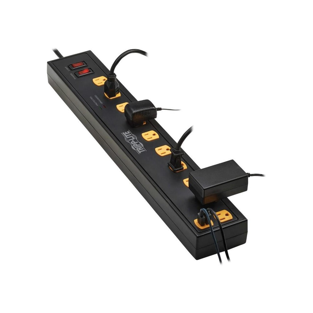 TRIPP LITE SURGE PROTECTOR 10-OUTLET W SWIVEL LIGHT BARS 2 USB PORTS 10FT CORD BLACK