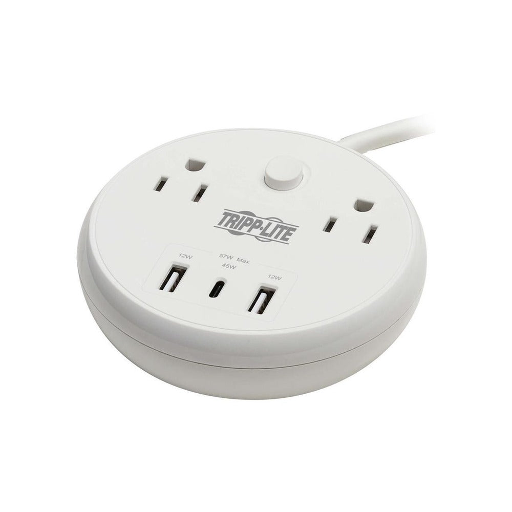 Safe-IT Surge Protector 57W 2Outlet 5-15R 2 USB-A USB C 8ft Cord.