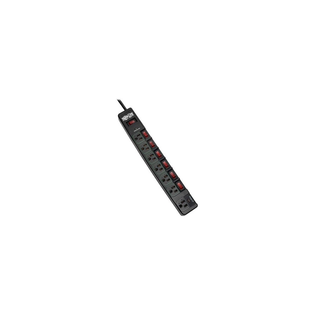 ECO-Surge 7-Outlet Surge Protector - Surge Protector - Circuit Breaker - 120V AC - 7 NEMA 5-15R - Black