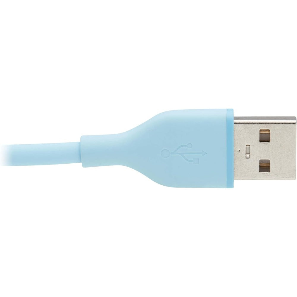 TRIPP LITE SAFE-IT USB-A TO USB C CABLE ANTIBACTERIAL LIGHT BLUE M/M 3FT