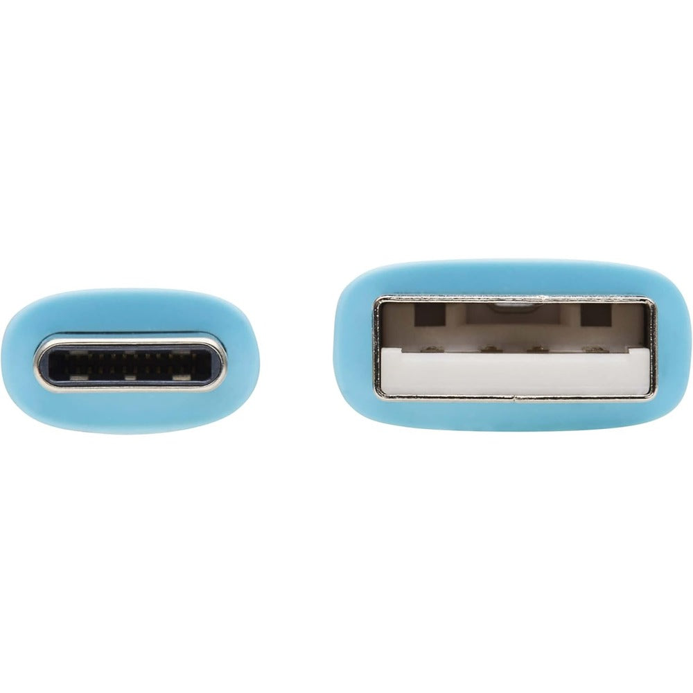 TRIPP LITE SAFE-IT USB-A TO USB C CABLE ANTIBACTERIAL LIGHT BLUE M/M 6FT