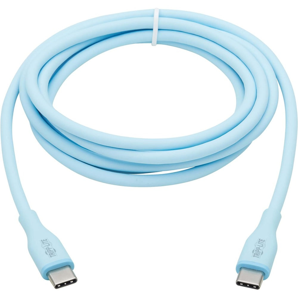 TRIPP LITE SAFE-IT USB C CABLE ANTIBACTERIAL USB 2.0 LIGHT BLUE M/M 6FT