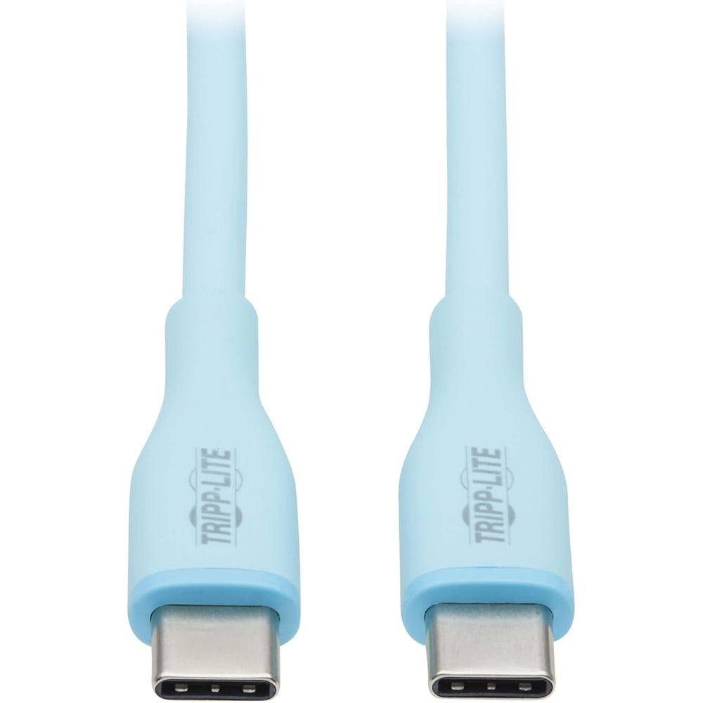 TRIPP LITE SAFE-IT USB C CABLE ANTIBACTERIAL USB 2.0 LIGHT BLUE M/M 6FT