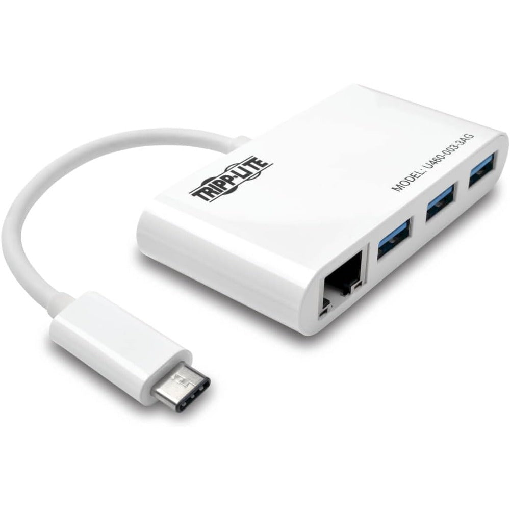 Tripplite 3-PORT USB-C TO USB-A PORTABLE HUB RJ45