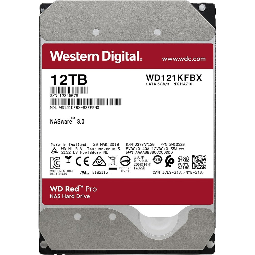 WESTERN DIGITAL 12TB 7200RPM 3.5IN WD RED PRO SATA