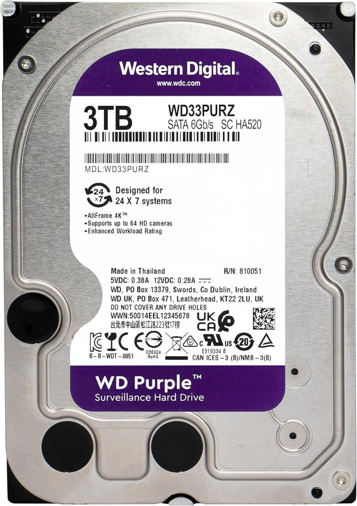 WESTERN DIGITAL WD PURPLE 3TB SATA