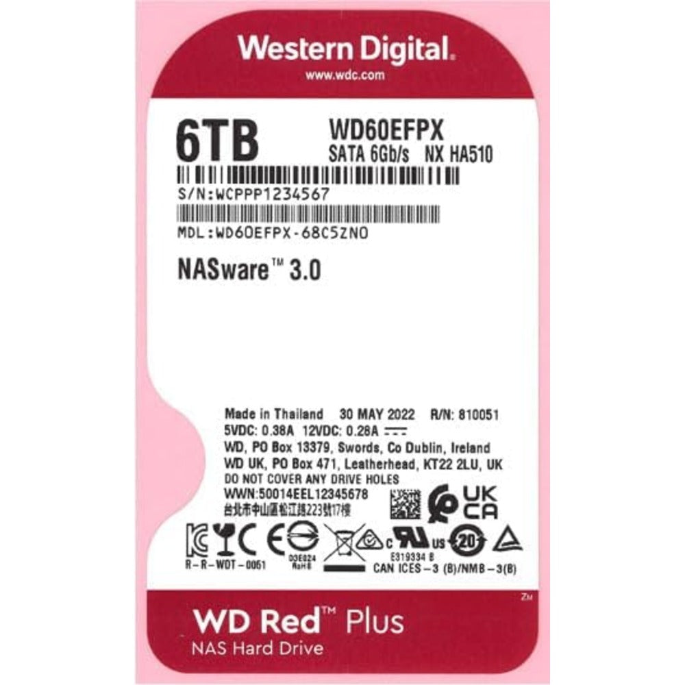 WESTERN DIGITAL WD RED PLUS SATA 6TB NAS HDD 5400RPM 3.5